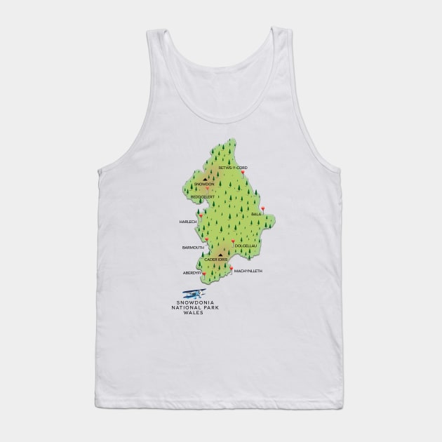 Snowdonia national park map Tank Top by nickemporium1